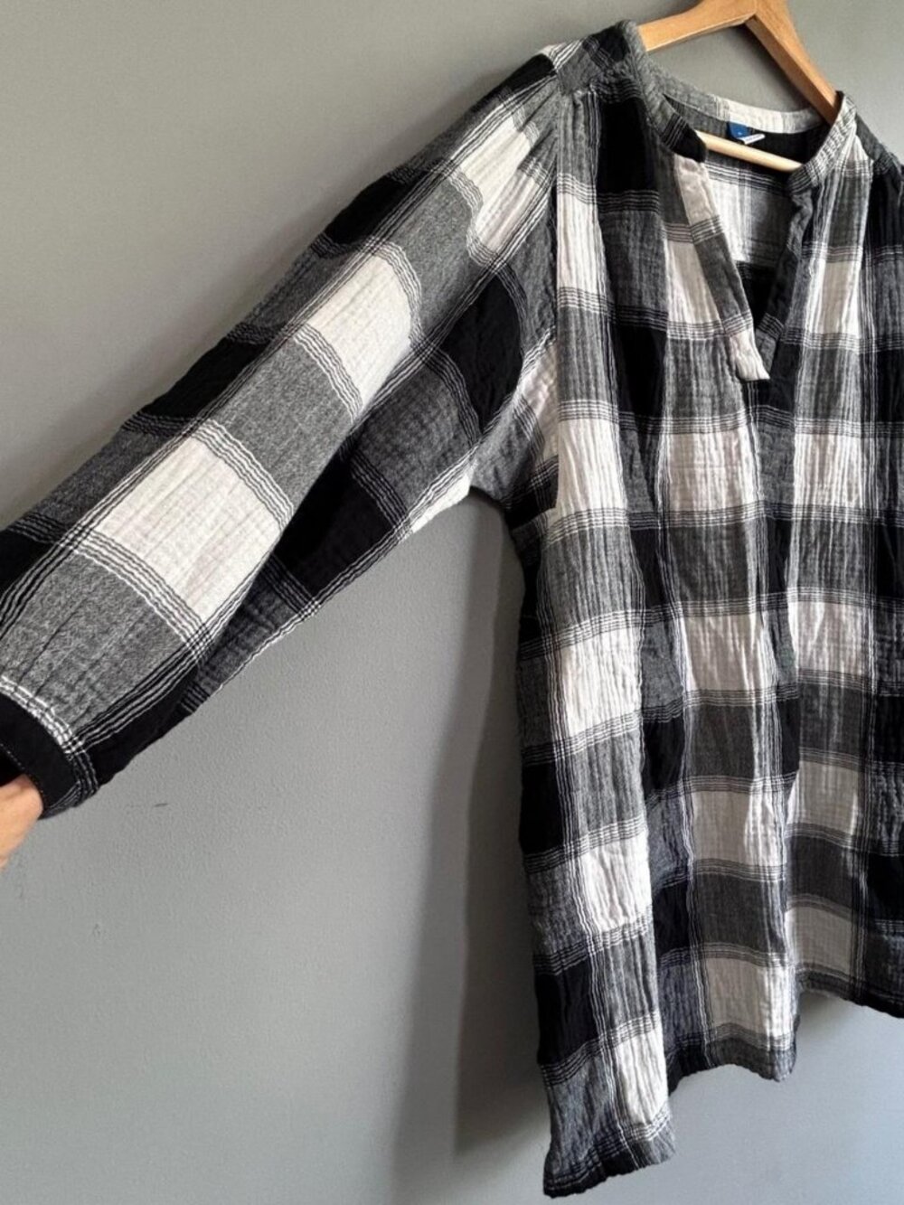 White Plaid Cotton Gauze